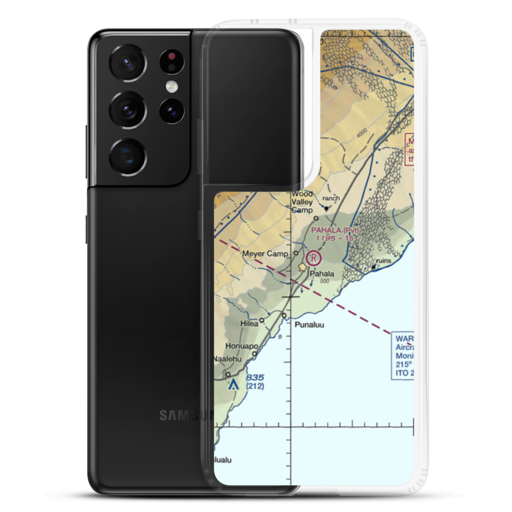 Pahala Airstrip (HI28) VFR Sectional Samsung Case Samsung Galaxy S21 Ultra model shown