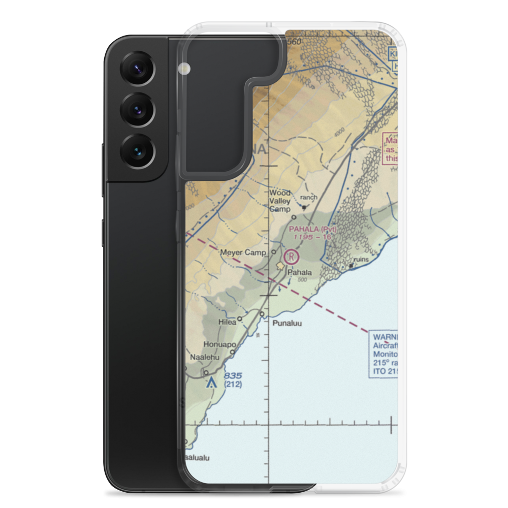 Pahala Airstrip (HI28) VFR Sectional Samsung Case Samsung Galaxy S22 Plus model shown
