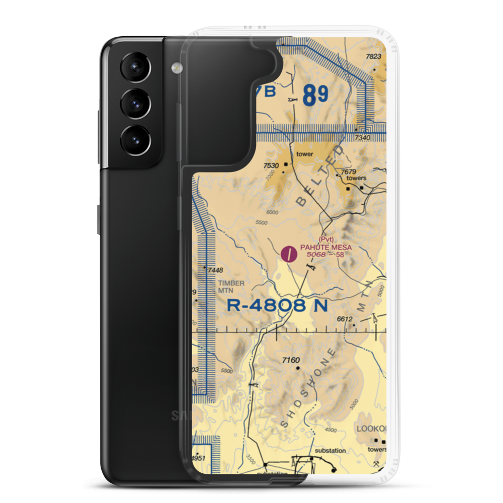 Pahute Mesa Airstrip (L23) VFR Sectional Samsung Case Samsung Galaxy S21 Plus model shown