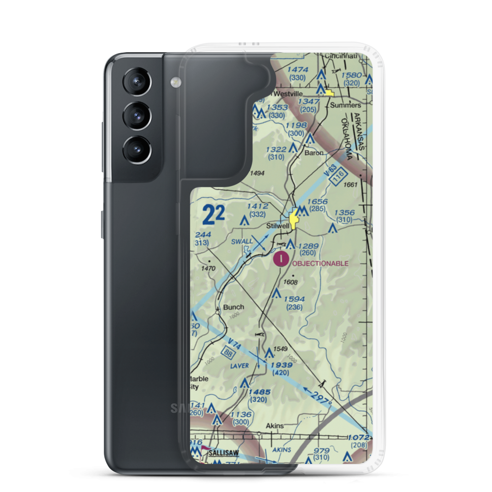 Painting Planes Airport (1PP) VFR Sectional Samsung Case Samsung Galaxy S21 model shown