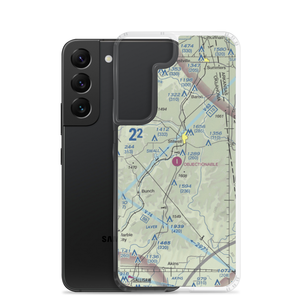 Painting Planes Airport (1PP) VFR Sectional Samsung Case Samsung Galaxy S22 model shown