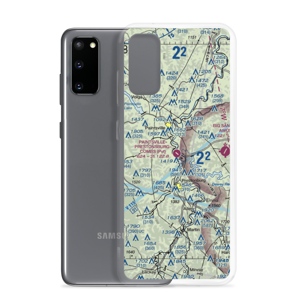 Paintsville-Prestonsburg-Combs Field (9KY9) VFR Sectional Samsung Case Samsung Galaxy S20 model shown