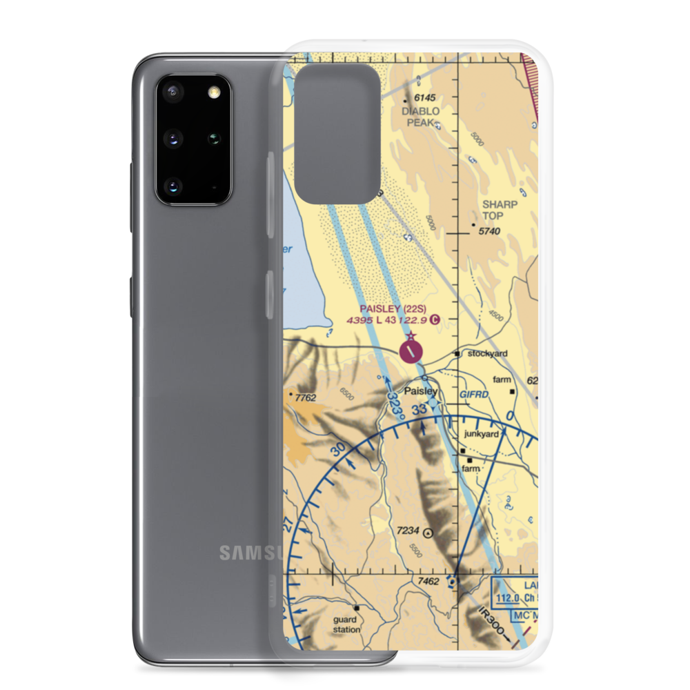 Paisley Airport (22S) VFR Sectional Samsung Case Samsung Galaxy S20 Plus model shown