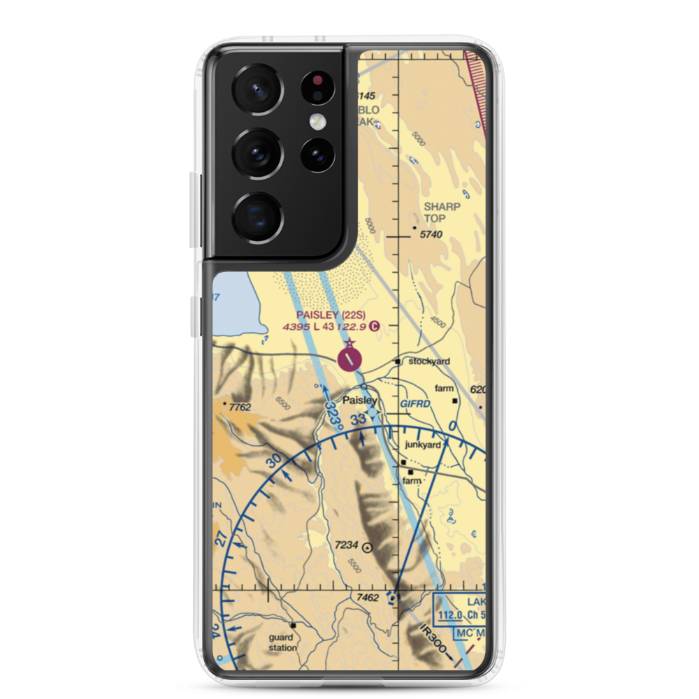 Paisley Airport (22S) VFR Sectional Samsung Case Samsung Galaxy S21 Ultra model shown