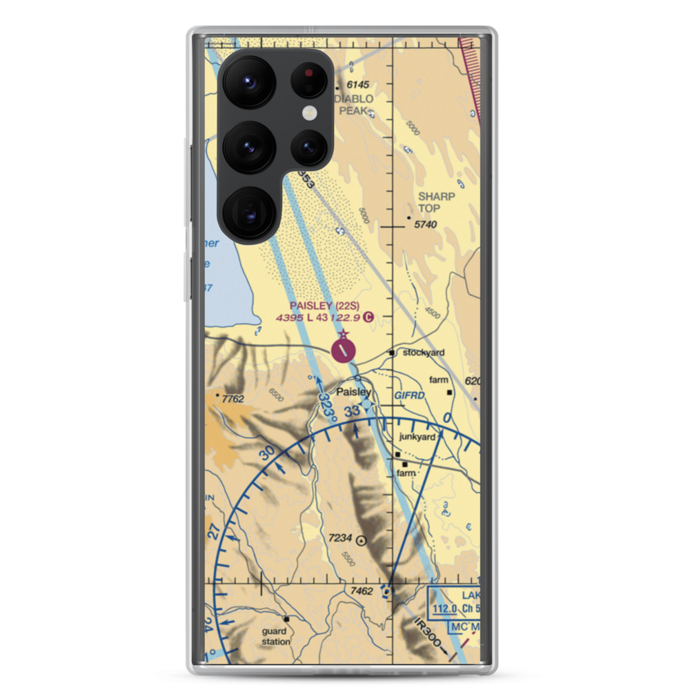 Paisley Airport (22S) VFR Sectional Samsung Case Samsung Galaxy S22 Ultra model shown