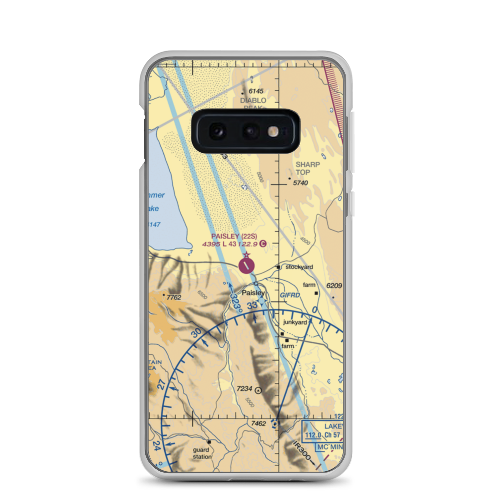 Paisley Airport (22S) VFR Sectional Samsung Case Samsung Galaxy S10e model shown