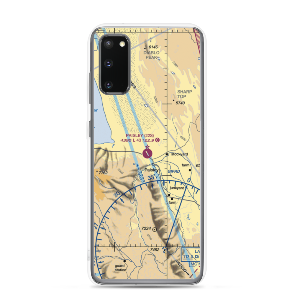 Paisley Airport (22S) VFR Sectional Samsung Case Samsung Galaxy S20 model shown