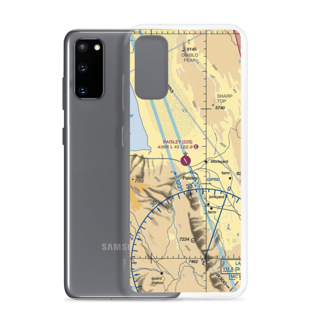 Paisley Airport (22S) VFR Sectional Samsung Case Samsung Galaxy S20 model shown