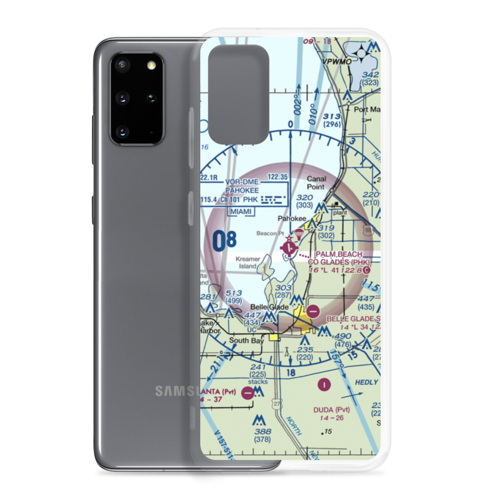 Palm Beach County Glades Airport (PHK) VFR Sectional Samsung Case Samsung Galaxy S20 Plus model shown