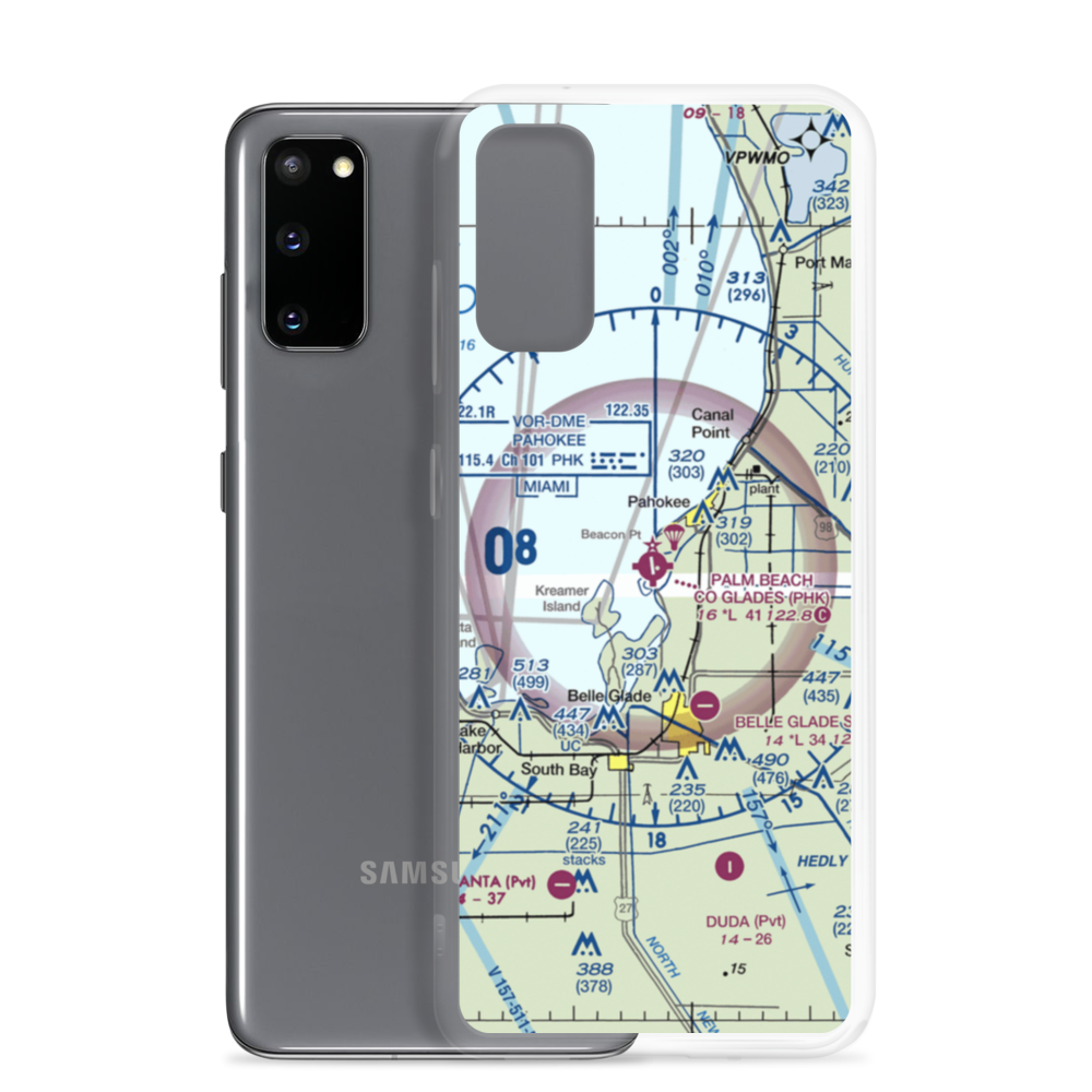 Palm Beach County Glades Airport (PHK) VFR Sectional Samsung Case Samsung Galaxy S20 model shown