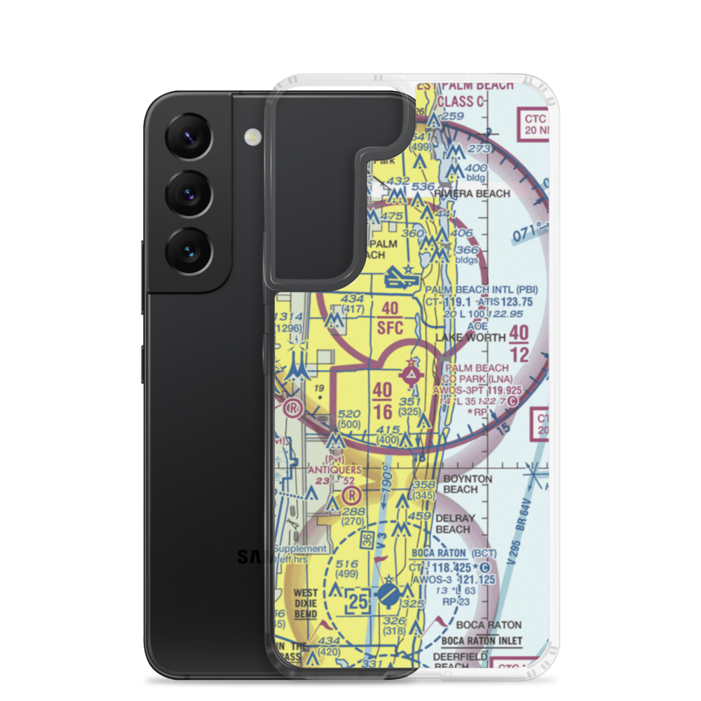 Palm Beach County Park Airport (LNA) VFR Sectional Samsung Case Samsung Galaxy S22 model shown
