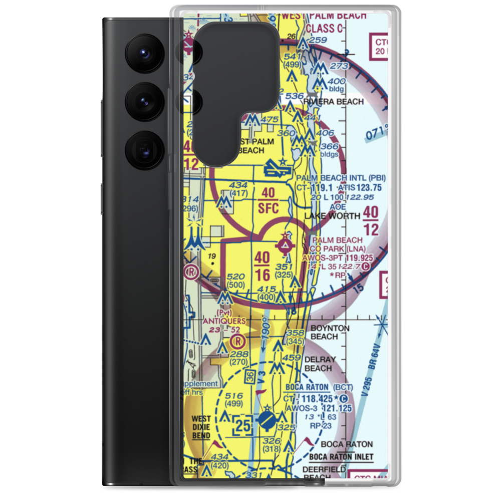 Palm Beach County Park Airport (LNA) VFR Sectional Samsung Case Samsung Galaxy S22 Ultra model shown