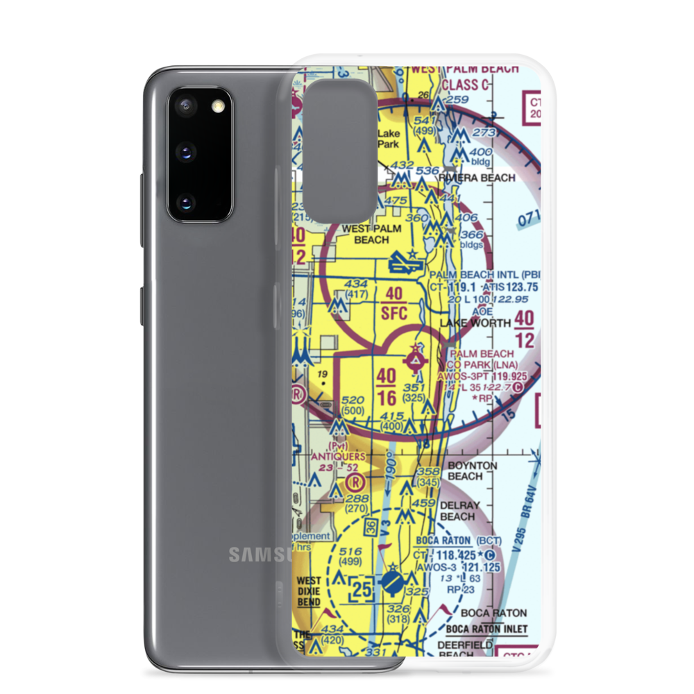 Palm Beach County Park Airport (LNA) VFR Sectional Samsung Case Samsung Galaxy S20 model shown