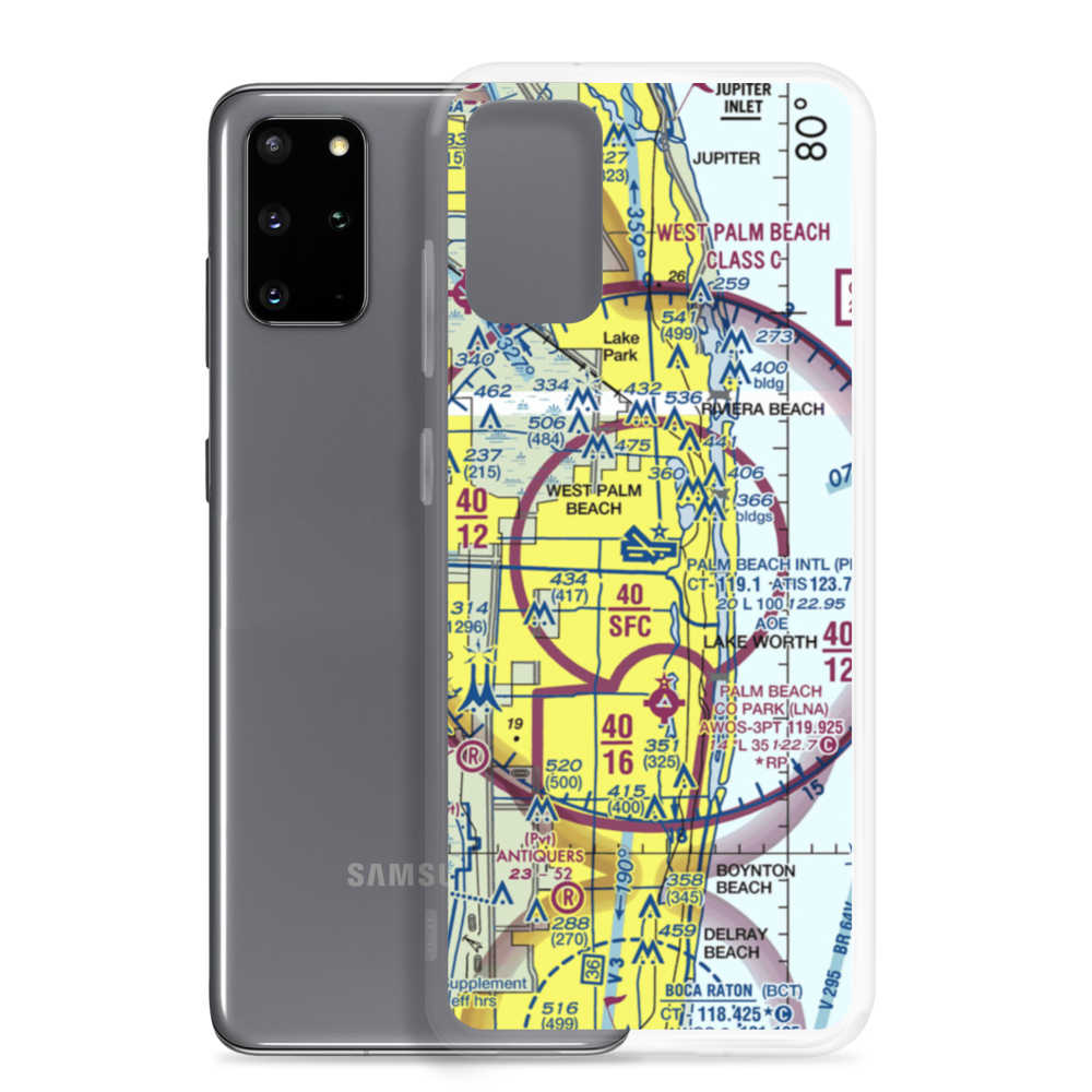 Palm Beach International Airport (PBI) VFR Sectional Samsung Case Samsung Galaxy S20 Plus model shown