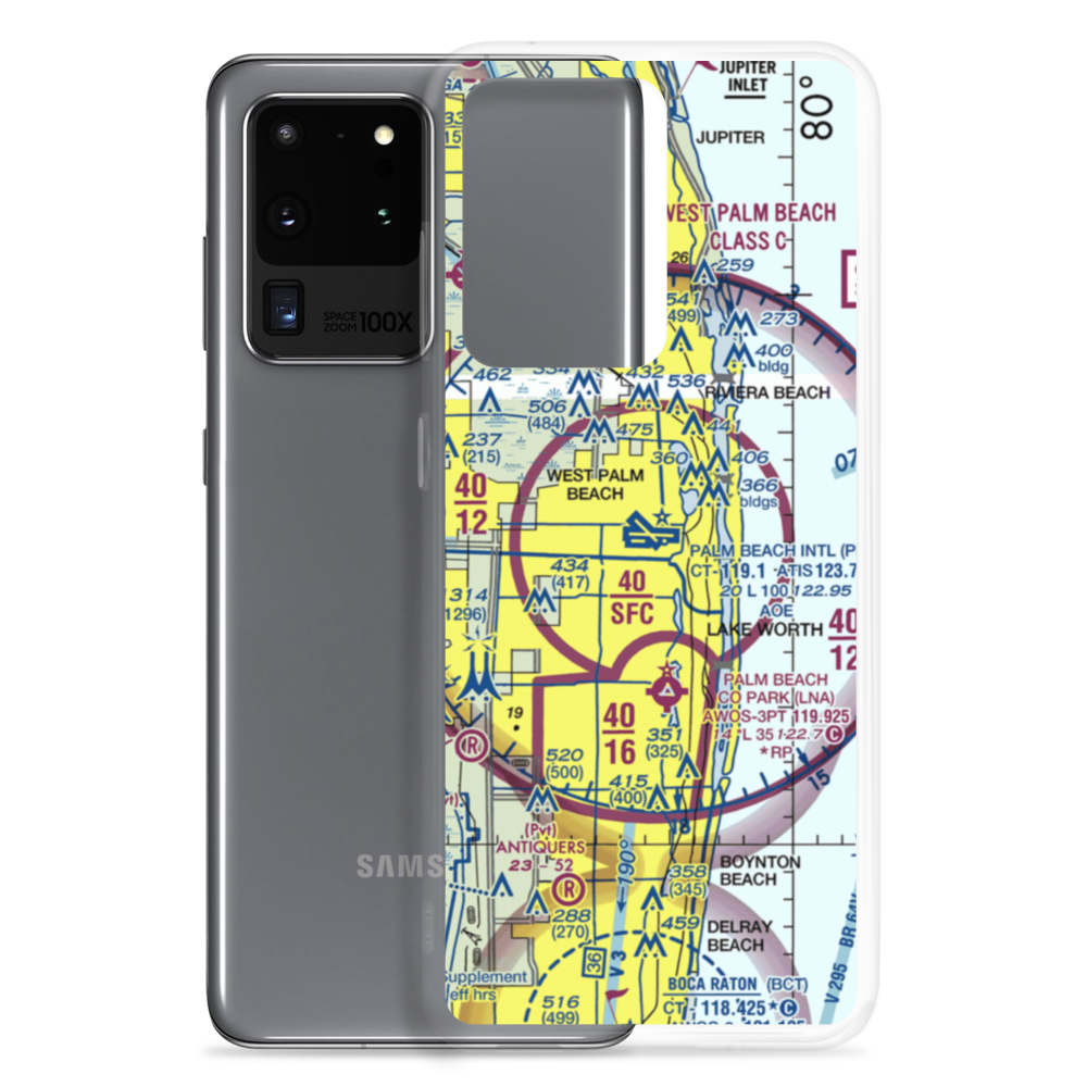 Palm Beach International Airport (PBI) VFR Sectional Samsung Case Samsung Galaxy S20 Ultra model shown