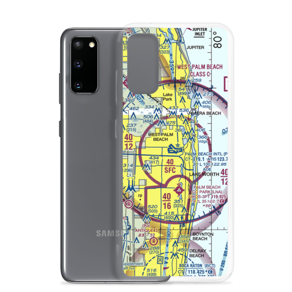 Palm Beach International Airport (PBI) VFR Sectional Samsung Case Samsung Galaxy S20 model shown