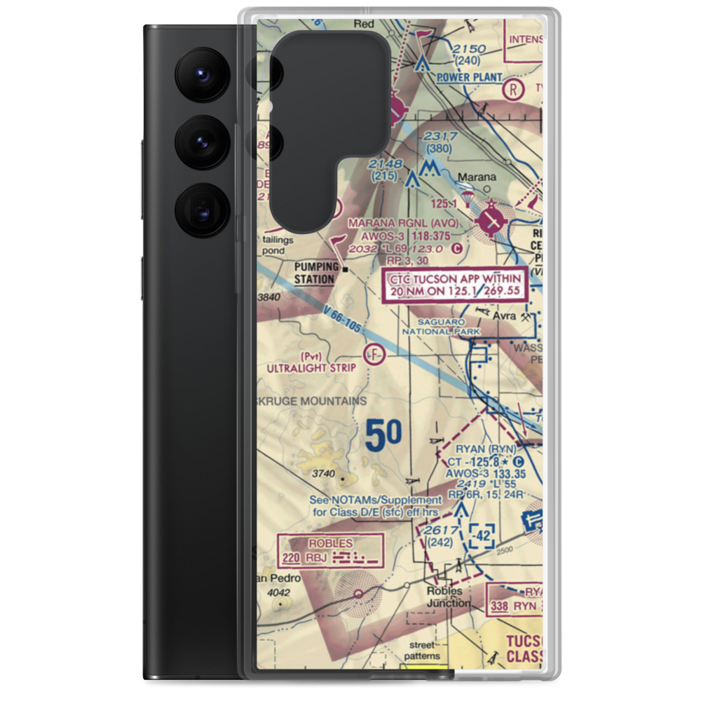 Palm Valley Tucson Airport (4AZ0) VFR Sectional Samsung Case Samsung Galaxy S22 Ultra model shown
