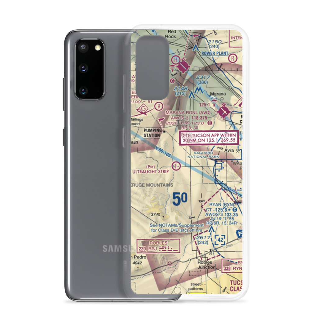 Palm Valley Tucson Airport (4AZ0) VFR Sectional Samsung Case Samsung Galaxy S20 model shown