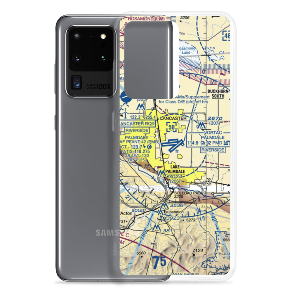 Palmdale Regional/USAF Plant 42 Airport (PMD) VFR Sectional Samsung Case Samsung Galaxy S20 Ultra model shown