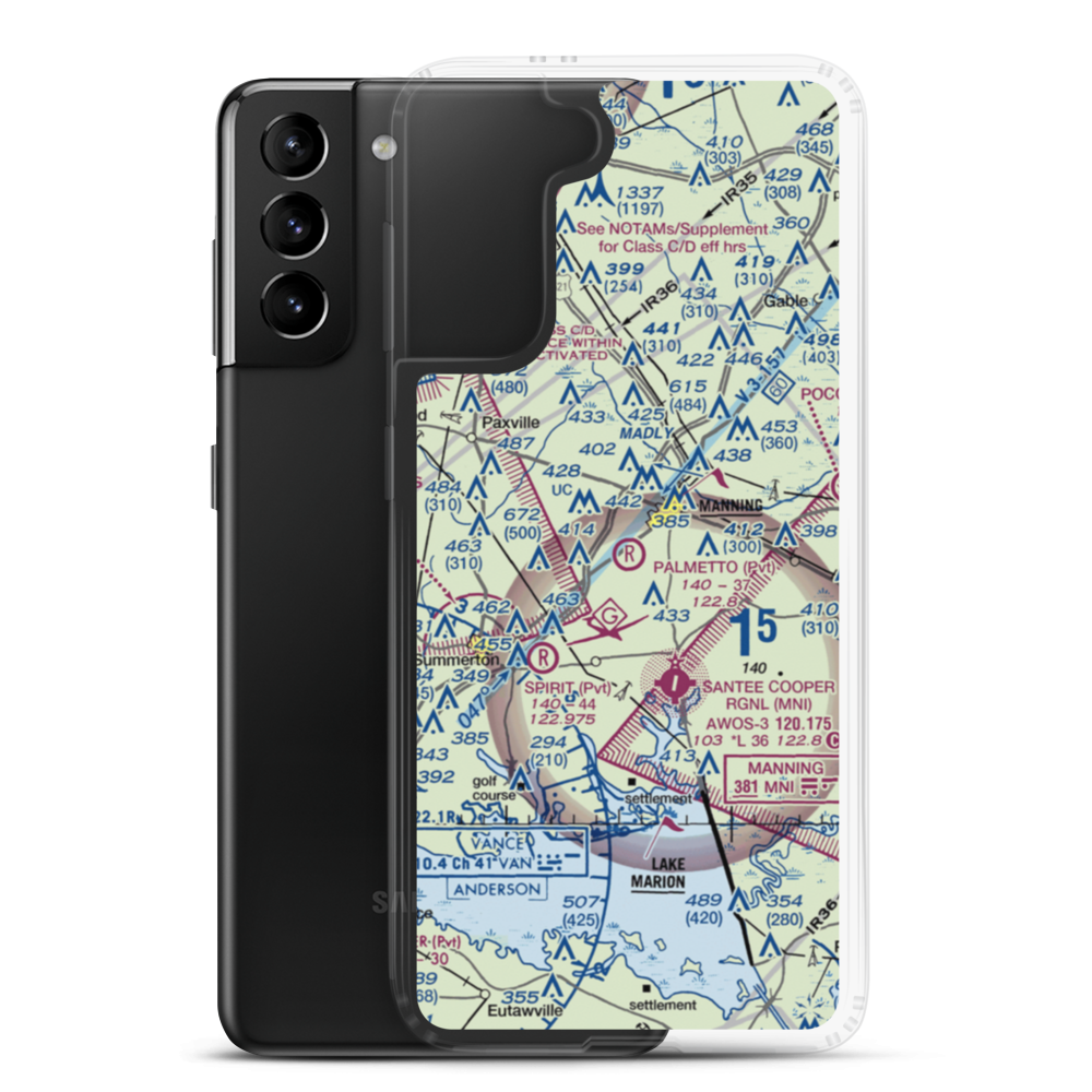 Palmetto Air Plantation Airport (SC41) VFR Sectional Samsung Case Samsung Galaxy S21 Plus model shown