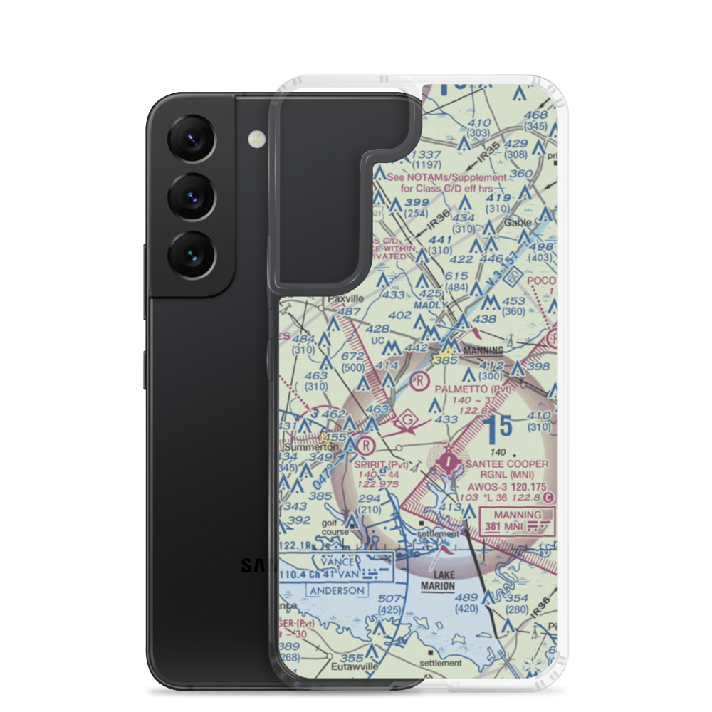 Palmetto Air Plantation Airport (SC41) VFR Sectional Samsung Case Samsung Galaxy S22 model shown