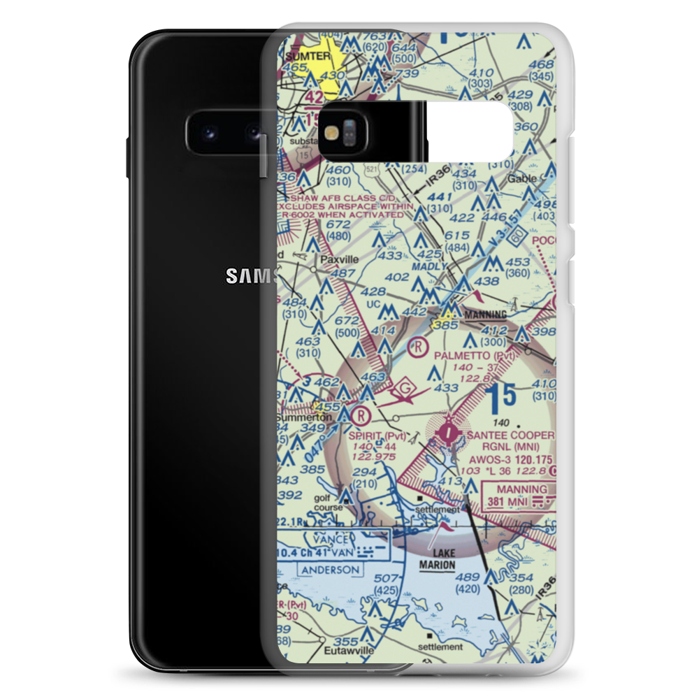 Palmetto Air Plantation Airport (SC41) VFR Sectional Samsung Case Samsung Galaxy S10+ model shown