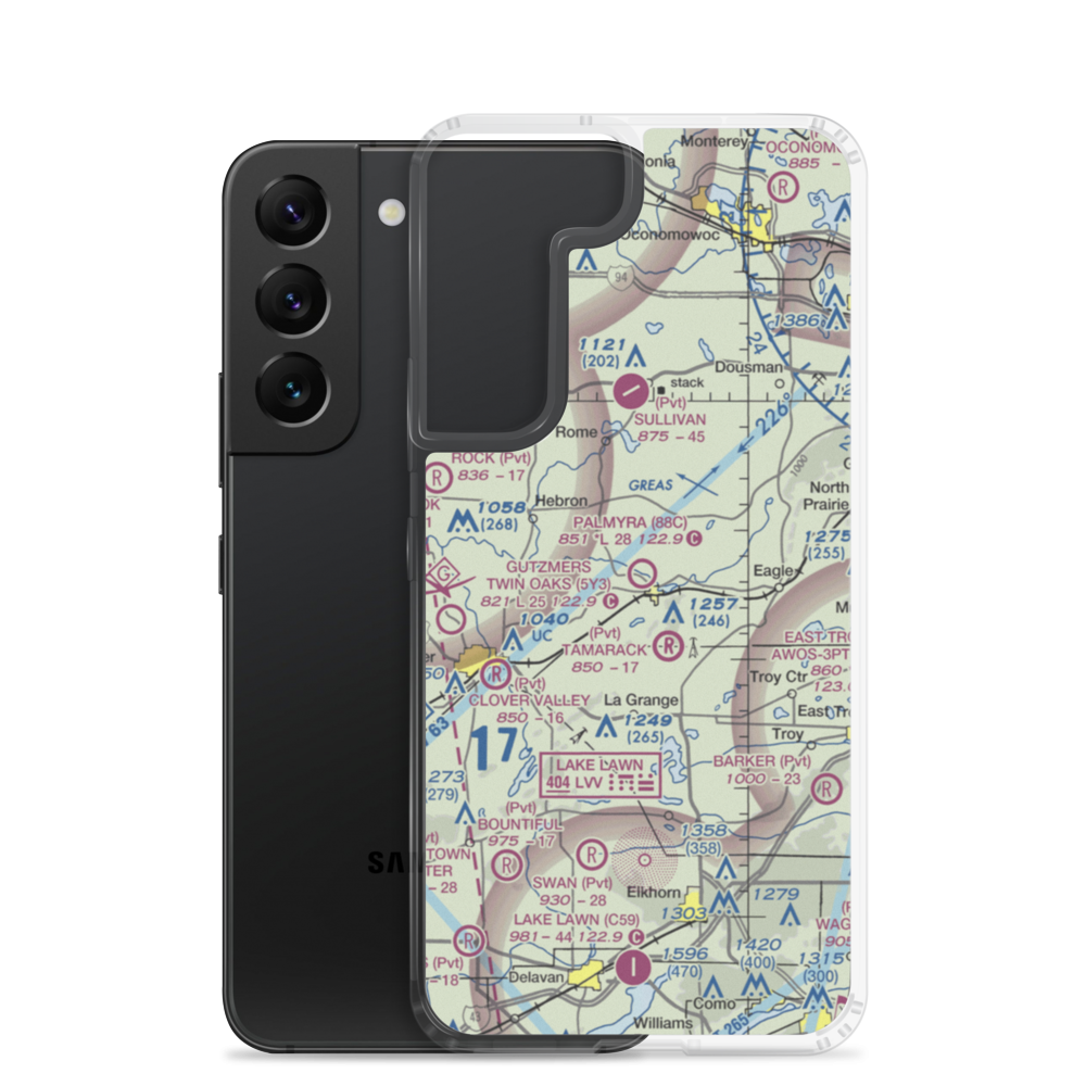 Palmyra Municipal Airport (88C) VFR Sectional Samsung Case Samsung Galaxy S22 model shown