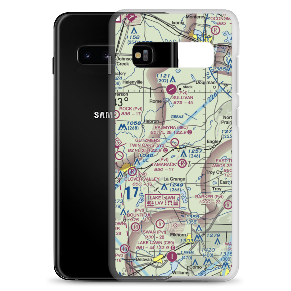 Palmyra Municipal Airport (88C) VFR Sectional Samsung Case Samsung Galaxy S10+ model shown