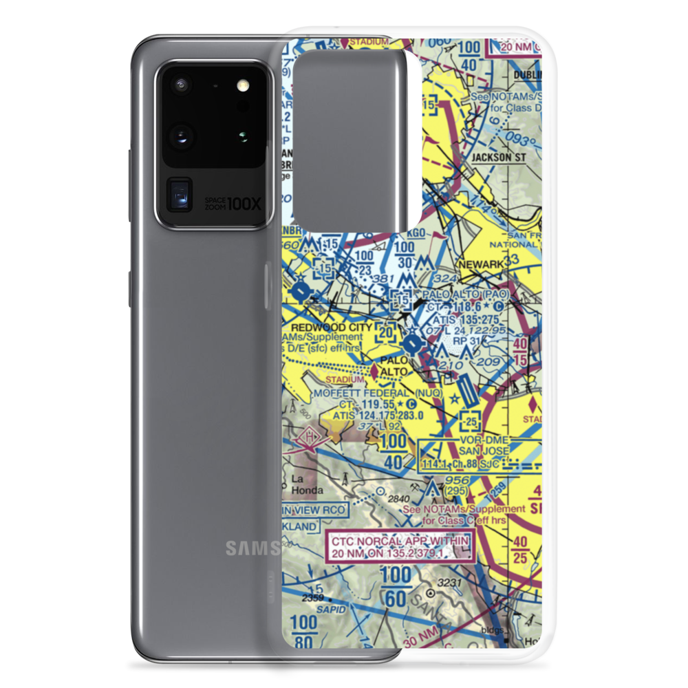 Palo Alto Airport of Santa Clara County (PAO) VFR Sectional Samsung Case Samsung Galaxy S20 Ultra model shown