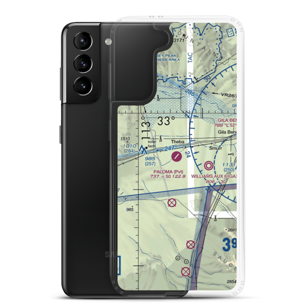 Paloma Ranch Airport (29AZ) VFR Sectional Samsung Case Samsung Galaxy S21 Plus model shown