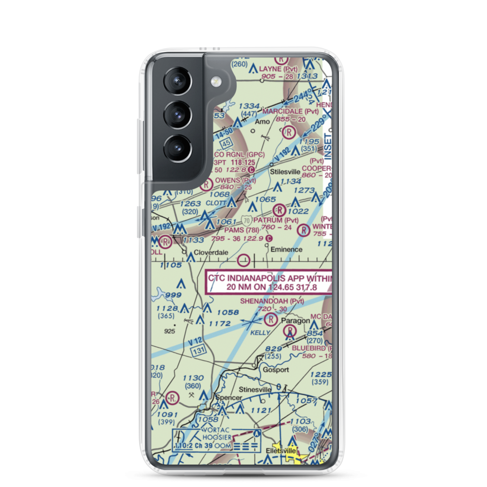 Pam's Place Airport (78I) VFR Sectional Samsung Case Samsung Galaxy S21 model shown