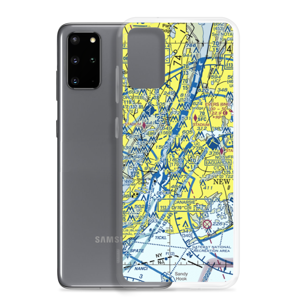 Pan Am Building Heliport (JPB) VFR Sectional Samsung Case Samsung Galaxy S20 Plus model shown