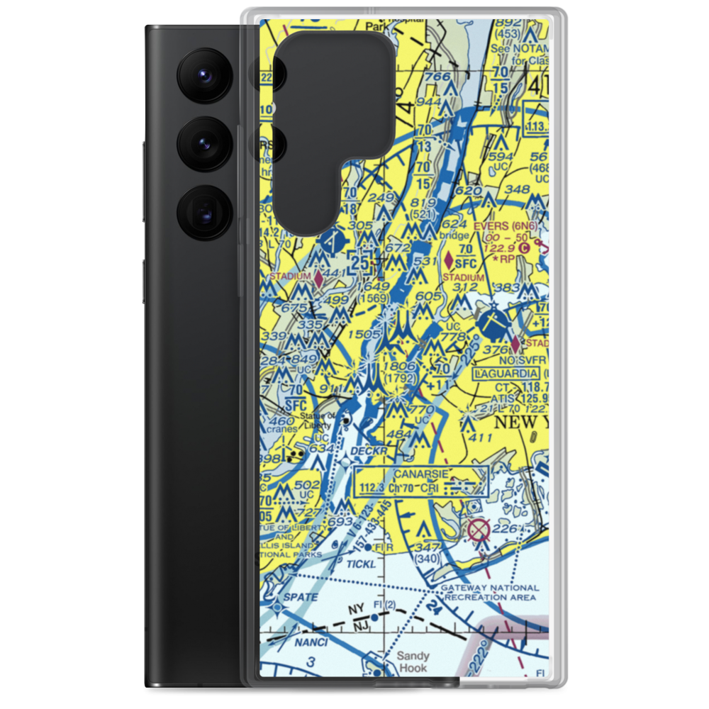 Pan Am Building Heliport (JPB) VFR Sectional Samsung Case Samsung Galaxy S22 Ultra model shown