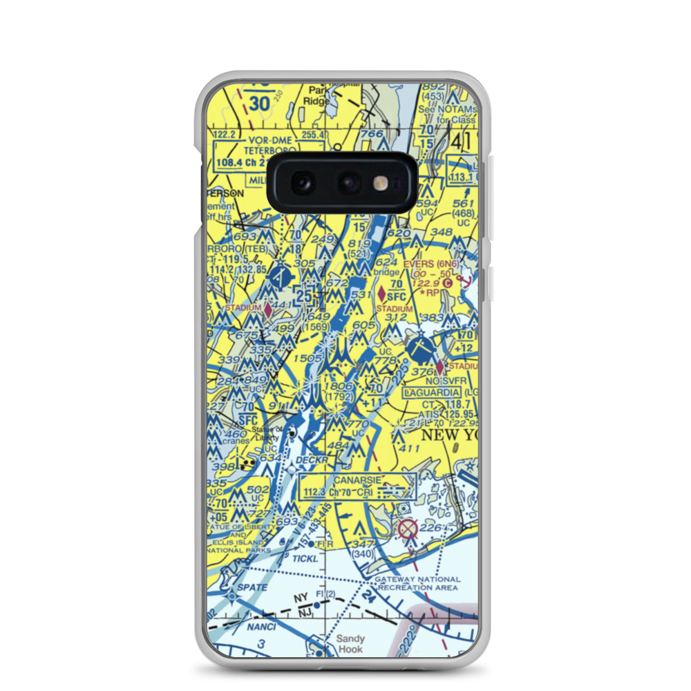 Pan Am Building Heliport (JPB) VFR Sectional Samsung Case Samsung Galaxy S10e model shown
