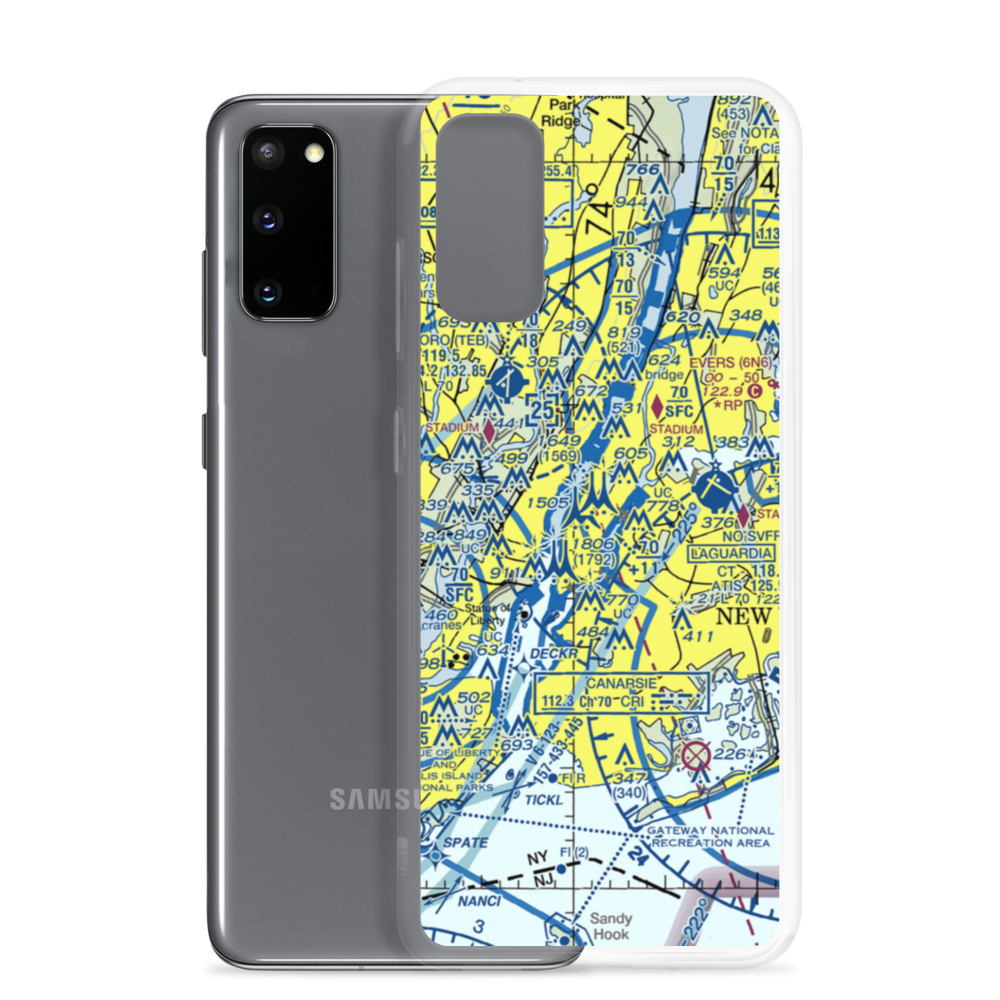 Pan Am Building Heliport (JPB) VFR Sectional Samsung Case Samsung Galaxy S20 model shown