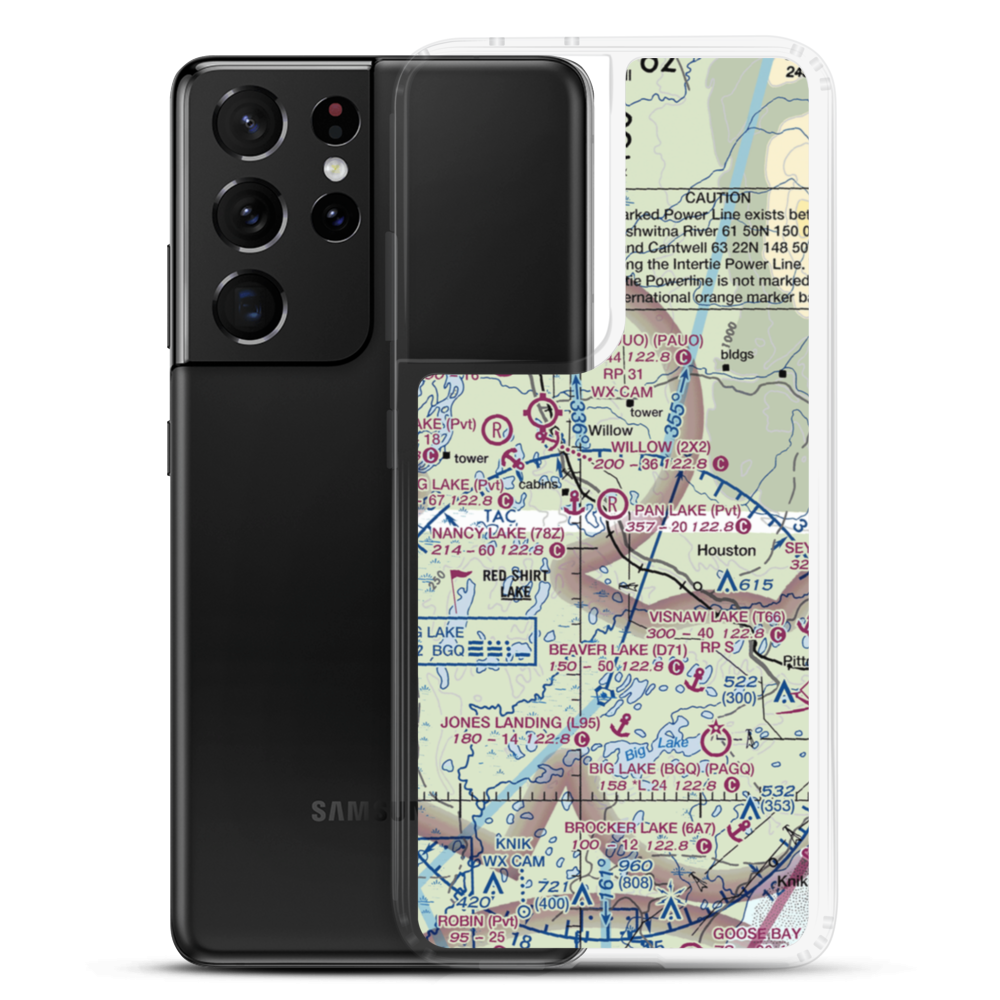 Pan Lake Strip Airport (07AA) VFR Sectional Samsung Case Samsung Galaxy S21 Ultra model shown