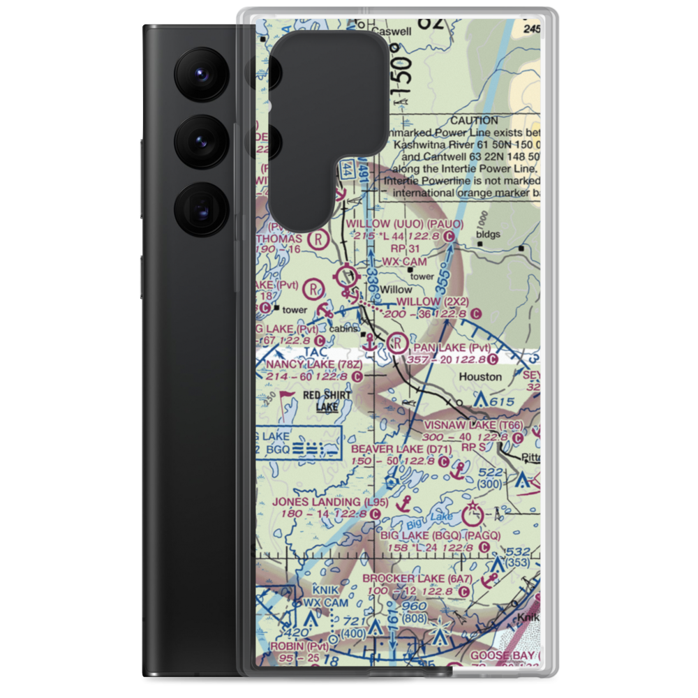 Pan Lake Strip Airport (07AA) VFR Sectional Samsung Case Samsung Galaxy S22 Ultra model shown