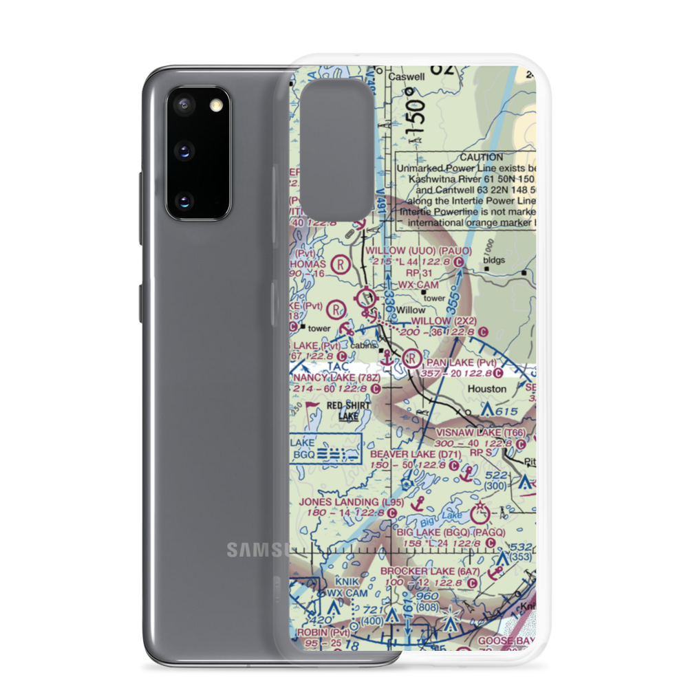 Pan Lake Strip Airport (07AA) VFR Sectional Samsung Case Samsung Galaxy S20 model shown