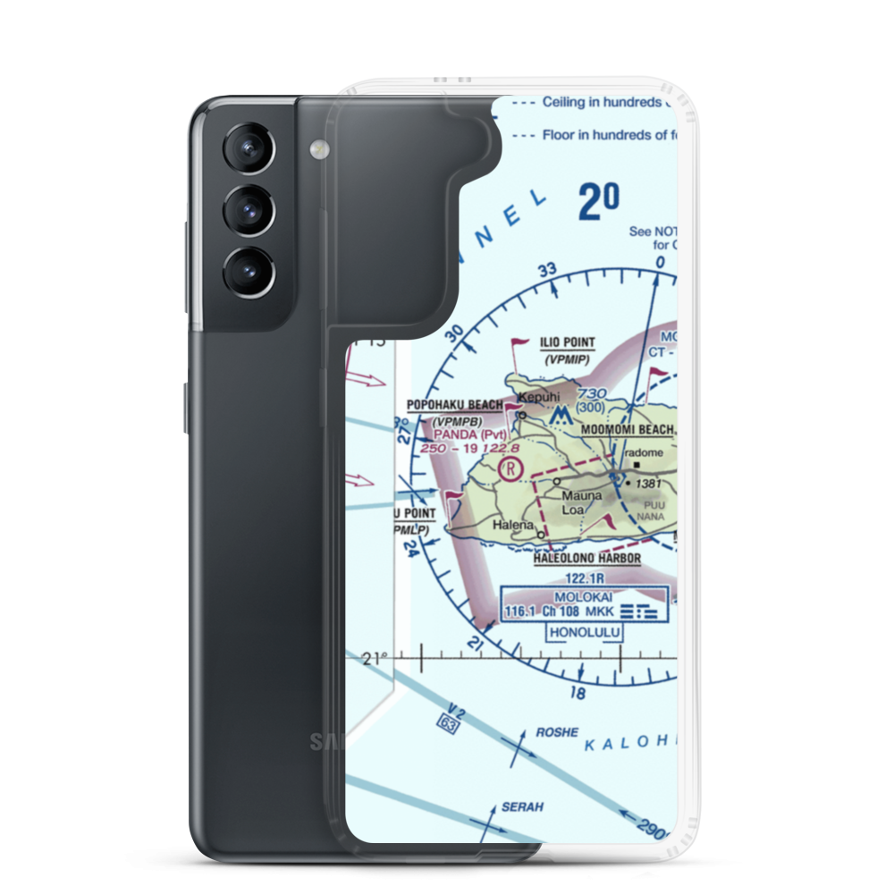 Panda Airport (HI49) VFR Sectional Samsung Case Samsung Galaxy S21 model shown