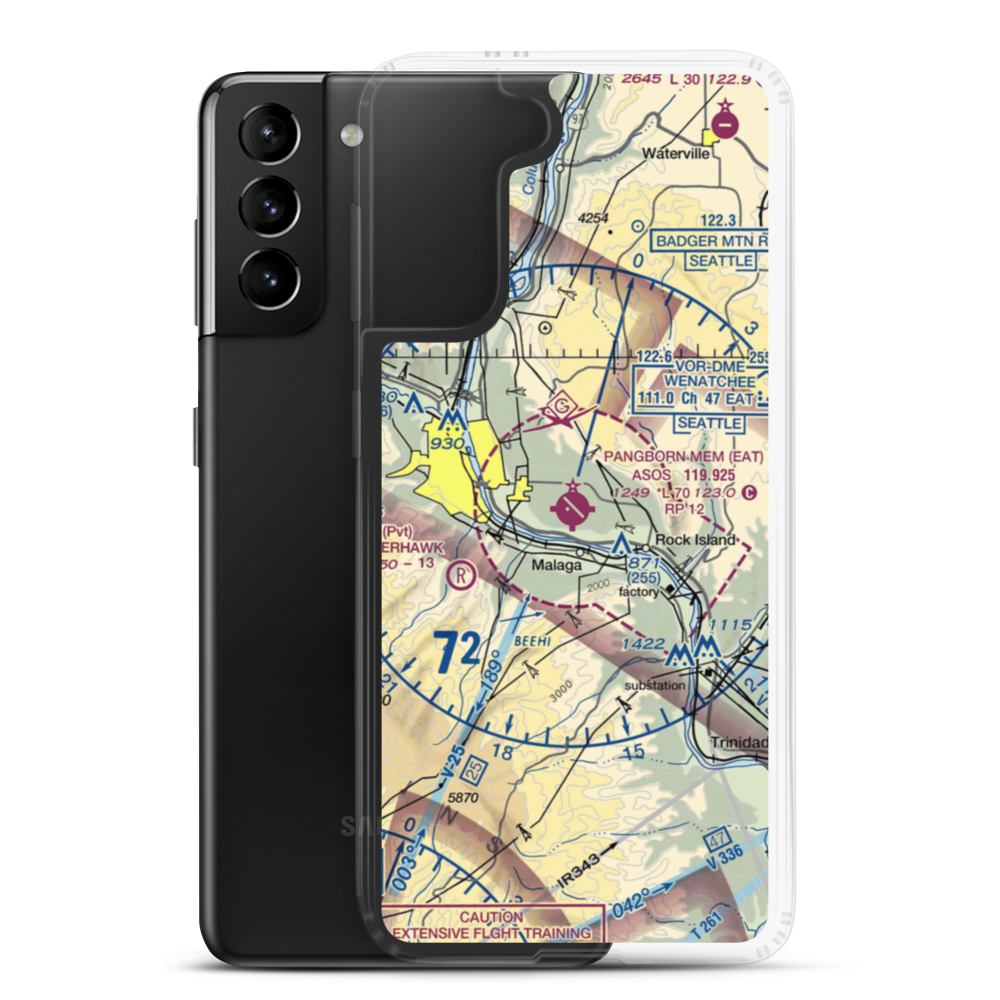 Pangborn Memorial Airport (EAT) VFR Sectional Samsung Case Samsung Galaxy S21 Plus model shown