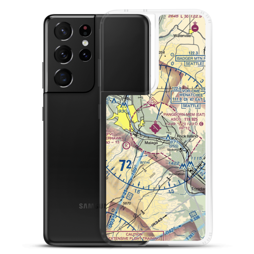 Pangborn Memorial Airport (EAT) VFR Sectional Samsung Case Samsung Galaxy S21 Ultra model shown