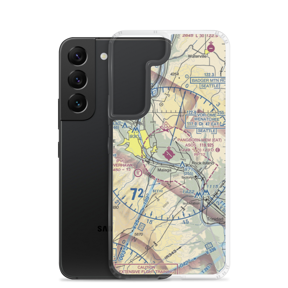 Pangborn Memorial Airport (EAT) VFR Sectional Samsung Case Samsung Galaxy S22 model shown