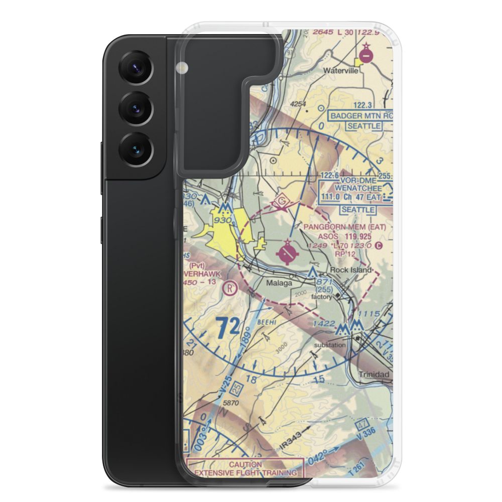 Pangborn Memorial Airport (EAT) VFR Sectional Samsung Case Samsung Galaxy S22 Plus model shown