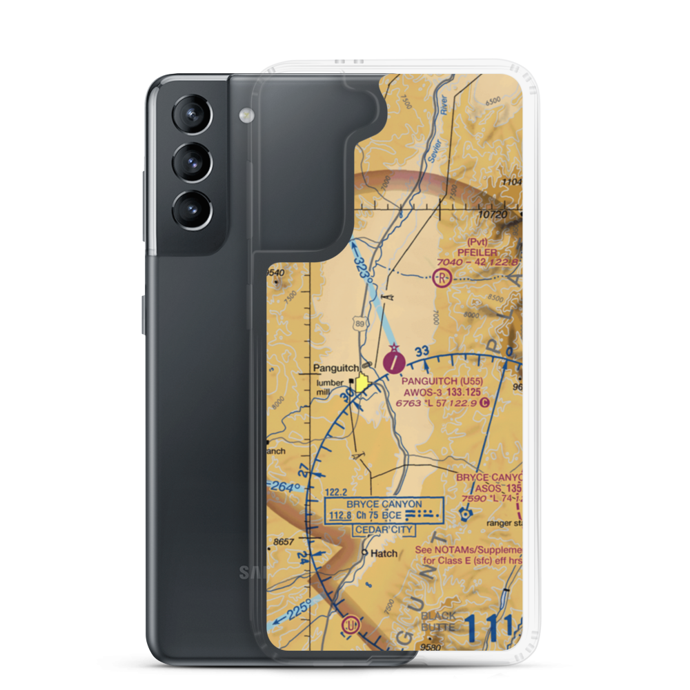 Panguitch Municipal Airport (U55) VFR Sectional Samsung Case Samsung Galaxy S21 model shown