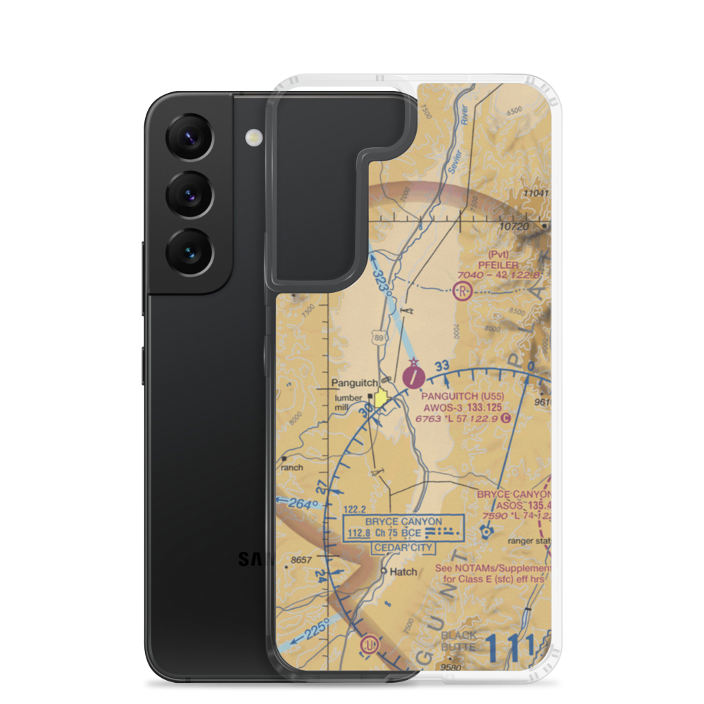 Panguitch Municipal Airport (U55) VFR Sectional Samsung Case Samsung Galaxy S22 model shown