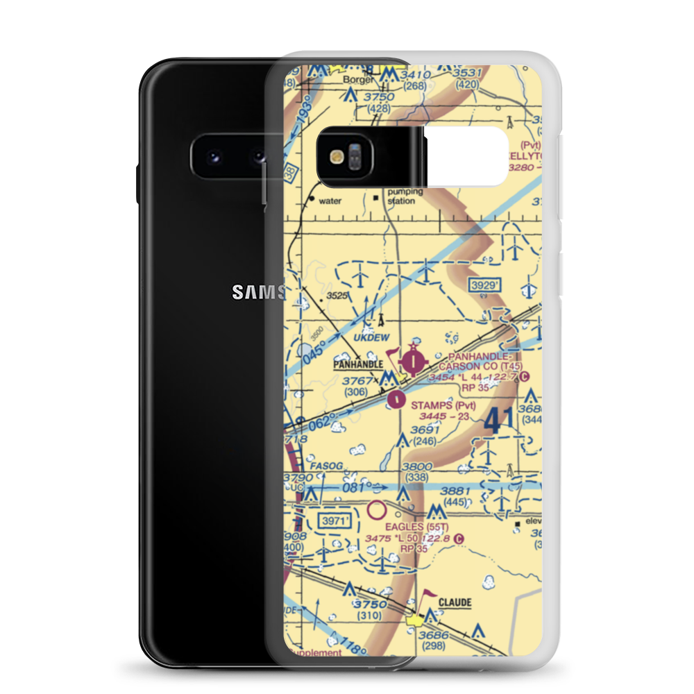Panhandle Carson County Airport (T45) VFR Sectional Samsung Case Samsung Galaxy S10 model shown