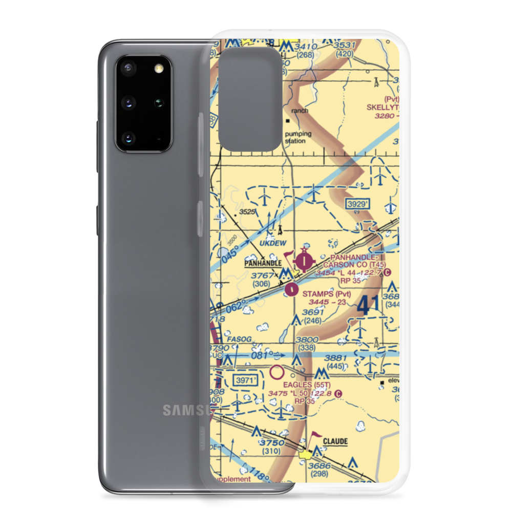 Panhandle Carson County Airport (T45) VFR Sectional Samsung Case Samsung Galaxy S20 Plus model shown