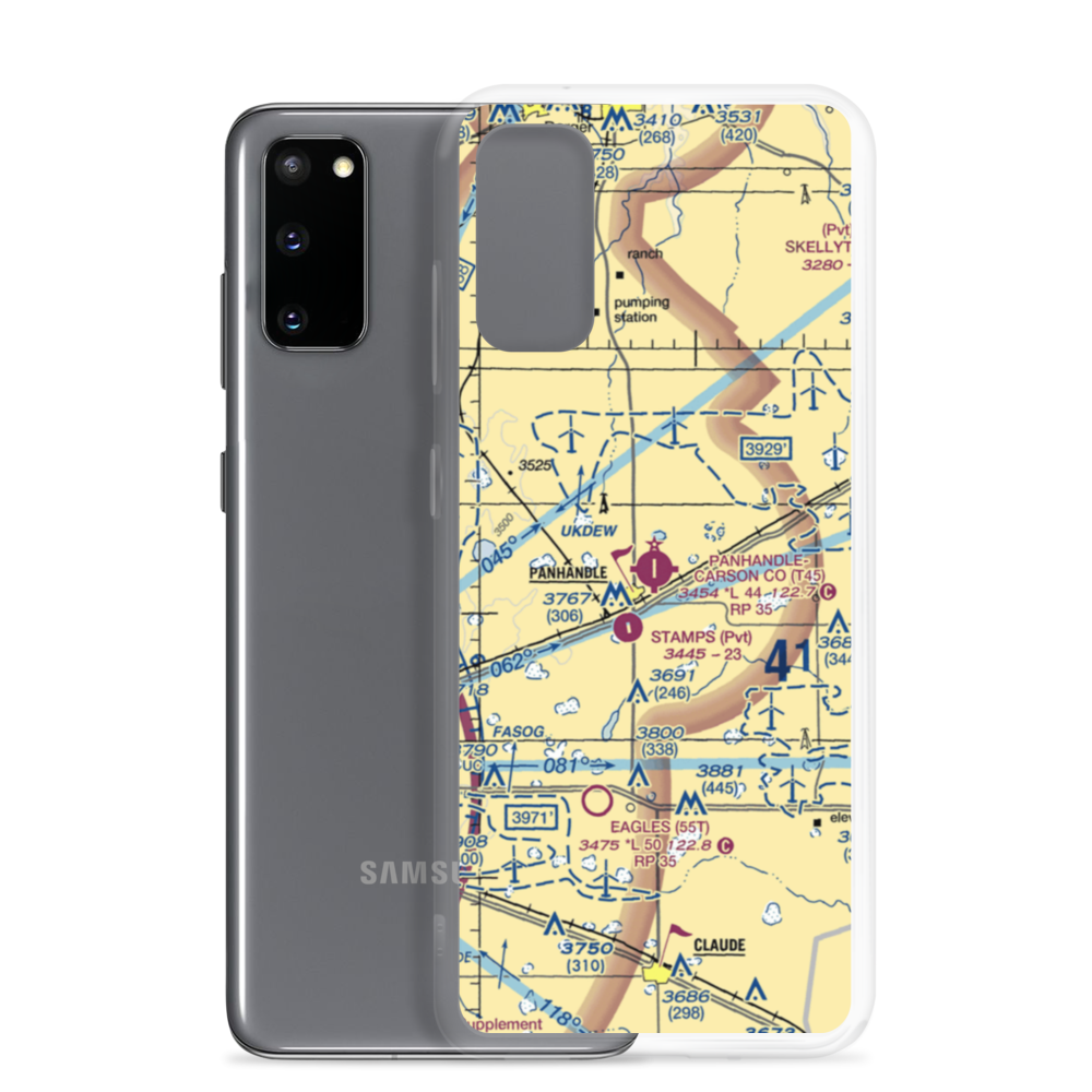 Panhandle Carson County Airport (T45) VFR Sectional Samsung Case Samsung Galaxy S20 model shown