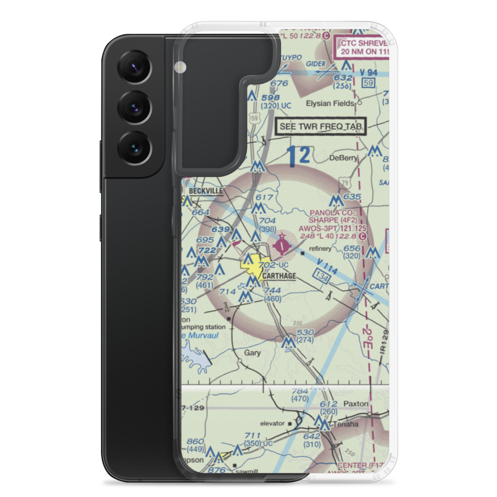 Panola County Sharpe Field (4F2) VFR Sectional Samsung Case Samsung Galaxy S22 Plus model shown