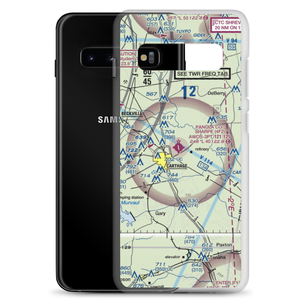 Panola County Sharpe Field (4F2) VFR Sectional Samsung Case Samsung Galaxy S10+ model shown